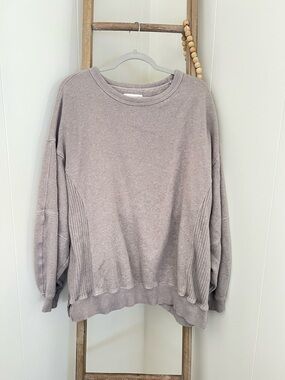 aerie Relaxed Scoopneck Sweater - Light Taupe